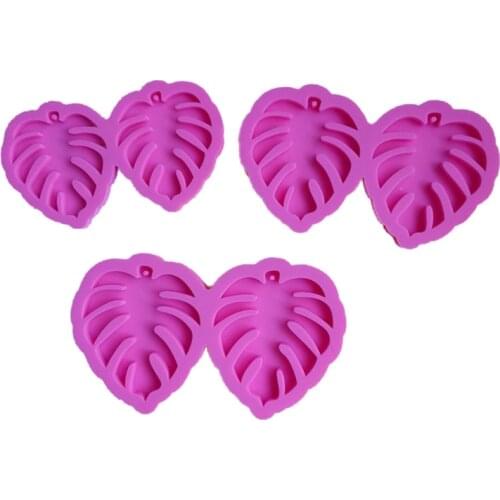 3 Pcs Leaves Earrings Epoxy Resin Mold Ear Studs Necklace Silicone Mould DIY Crafts Jewelry Pendants Casting Tools