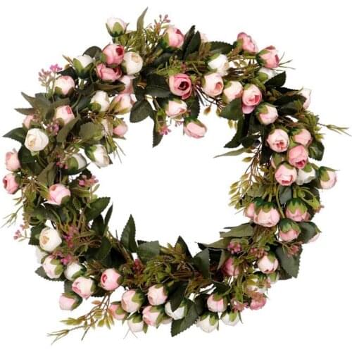 Promotion! Christmas Flower Wreath Rose Garland With Elegant Best For Home Wall Door And Window Decoration Wedding Decoration