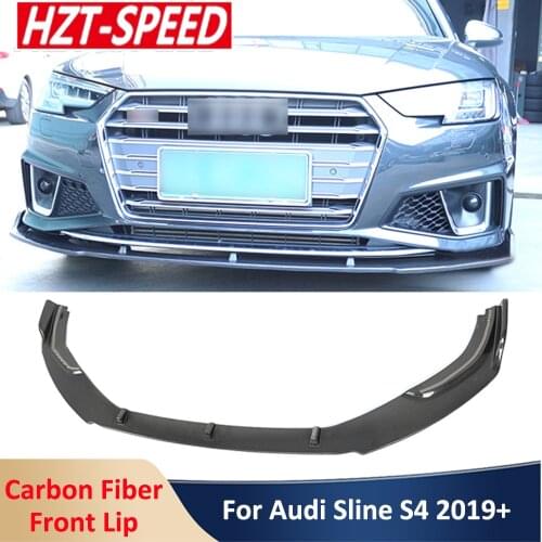A4 Sline S4 Car Front Bumper Lip Real Carbon Fiber Shovel Chin Modification For Audi A4 Sline S4 2019 Up Turning
