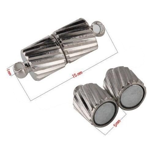 Free Shipping 50 pcs Gyrate Column Magnetic Clasps 15*5mm