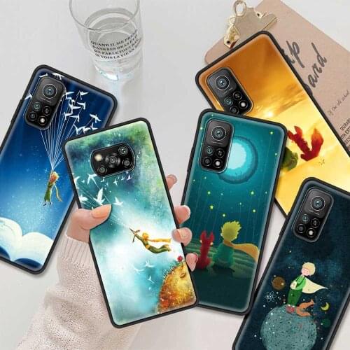 Phone Case For Mi Poco X3 NFC Pro M3 F3 10 10t Lite Soft Black TPU Bumper Fundas Smartphone The Little Prince Fox