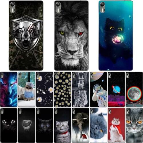 For LENOVO VIBE SHOT Case Wolf Silicon TPU Fundas for Lenovo Vibe Shot Z90 Z90-7 Cat Animal Shell Bag Housing Phone Cases