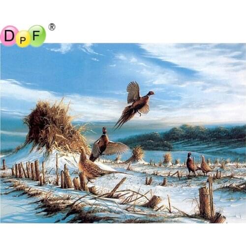 DPF Diamond Embroidery Snow and animals Diamond Painting Cross Stitch Full Square 3D Diamond Mosaic kits rhinestone home decor