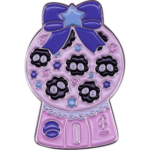 Soot Sprite Fairy Cartoon Crystal Ball Brooch Pins Enamel Metal Badges Lapel Pin Brooches Jackets Fashion Jewelry Accessories