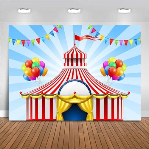 Circus Backdrop Red Curtains Carnival Birthday Party Banner Photography Baby Shower Decor Photo Studio Backgrounds Photo booth