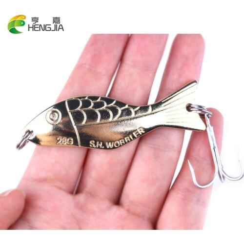 HENGJIA 1pc 7cm/28g Isca Artificial Metal Spinner Spoon Sequins Fishing Lures Wobble Jig Pesca Fishing Tackles