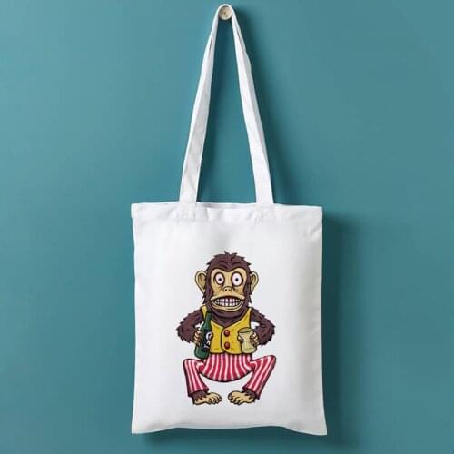 Drinking Beer Canvas Tote Bag Alcohol Sunday Shopping Bags 2021 Fashion Cartoon Wine Tote Bag Girls Letter Reusable