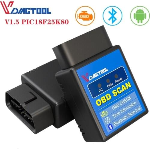 OBD2 ELM327 1.5 Bluetooth/WIFI V1.5/V1.2 for Android/iSO/PC Car Diagnostic Tool OBD2 Code Reader Scanner with PIC18F25K80 Chip