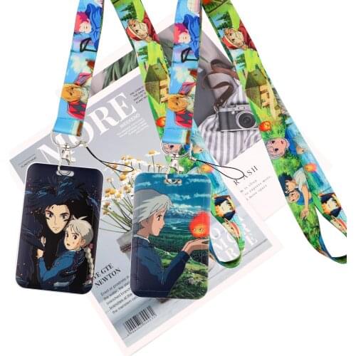 JY160 Cartoon Cute Castle Card Holder ID Holder Student Hanging Neck Bus Card Holder Staff Card With Lanyard