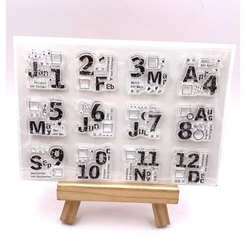 KLJUYP Months Clear Stamps Scrapbook Paper Craft Clear stamp scrapbooking 03272