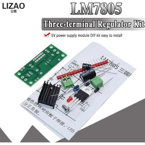 DIY KIT LM7805 L7805 DC/AC Three Terminal Voltage Regulator Power Supply Module 5V 6V 9V 12V Output Max 1.2A