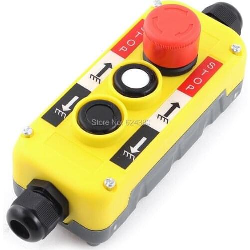 Red Emergency Stop Up Down Push Button Switch AC 400V for Hoist Crane