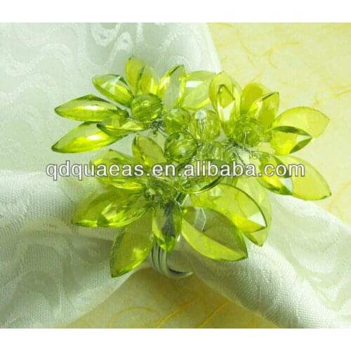 Crystal napkin ring beaded wedding, napkin holder
