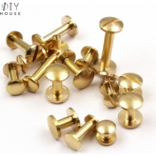 10Pcs Brass Arc Shape Screw Rivets DIY Leather Bag Accessories Stud Screw Nail Belt Fasteners Buckles Photo Album Books Spikes