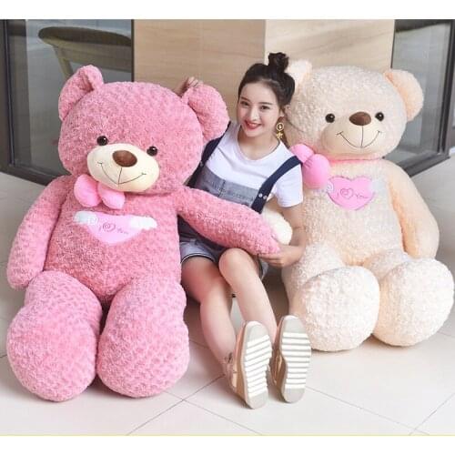 Lovely cartoon Teddy bear I love you plush toy about 120cm angel bear soft doll hug pillow birthday gift w1474