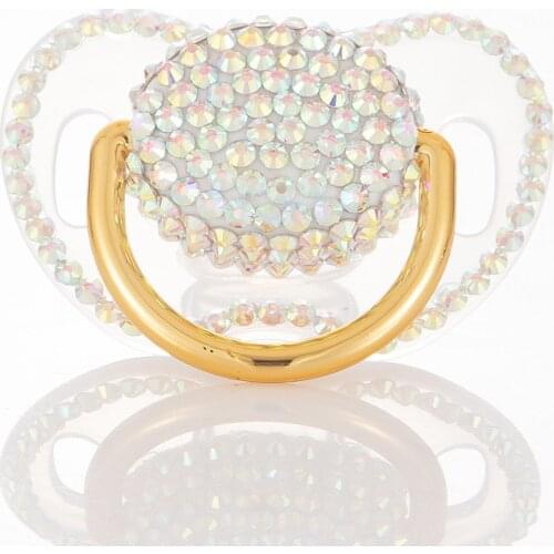 Miyocar all handmade bling white pacifiers unique design king queen style 6 colors choose gift baby shower PBC-1