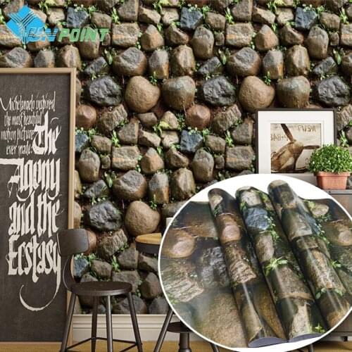 Simulation Stone 3D Wall Sticker Adesivo De Parede Vintage Brick Wall Paper Elderly Room Bedroom Bathroom PVC Waterproof Sticker