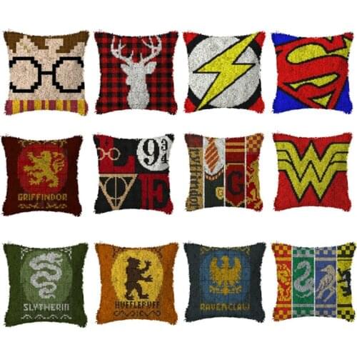 Animal Number Carpet Embroidery Pillow Knoop Pakket Needlework Set Latch Hook Cushion Button Package Decor