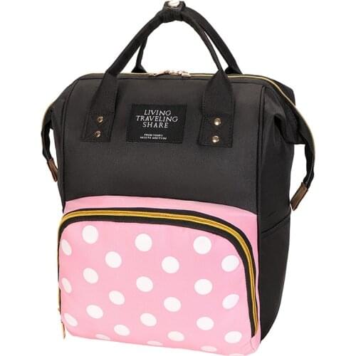 New Diaper Bag Thermal Insulation Mommy Bag Large Capacity Wave Point Backpack