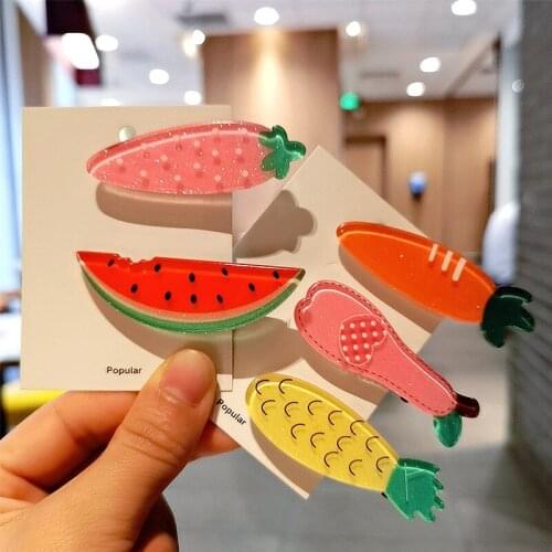 New Hair Accessories For Fashion Women Girls Kids Cartoon Hair Clip Fruit Strawberry Headwear Hairpin Hair Styling
