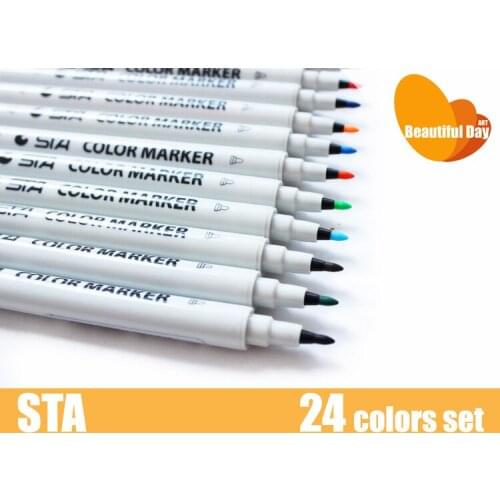 New Arrivel!! STA 3100 double point art marker pen 24 colors/set