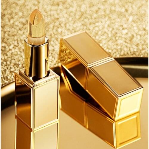 New 24K Gold 1pcs Pearl Bright Moisturizer Makeup Lipstick,Charm Silky Soft Colored No Shading Lip Stick,Hydrating lip balm