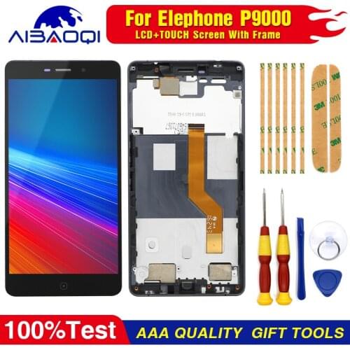 Original Touch Screen LCD Display For Elephone P9000 Digitizer Assembly With Frame Replacement Parts+Disassemble Tool