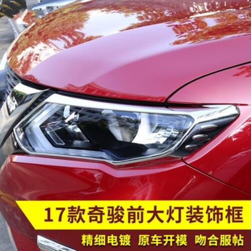 ABS Chrome Front+Rear headlight Lamp Cover Fog light Lamp Cover Trim For Nissan X-Trail X trail T32 2017 2018 2019 Car styling