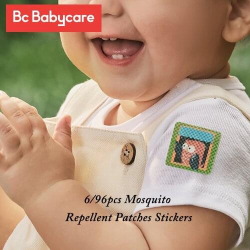 BC Babycare 96pcs Mosquito Repellent Patches Stickers Cartoon Travel Baby Adult Non Toxic Plant Essential Oil Repellent Sticker