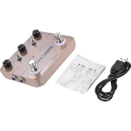 Rowin Twin Looper Station Electric Guitar Effect Pedal Loop Station Golden Guitar Accessories