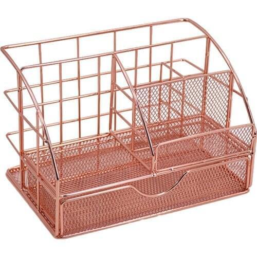Mesh Surface Drawer-style Storage Holder Multi-level Iron Office Desk Organizer Storage Rack For Organizer Pen Magazine File