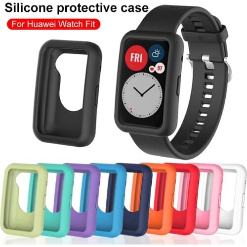 Silicone Soft Case For Huawei Watch Fit Cover Full Protection Shell For Huawei Fit Watchfit Edge Protect Smart Watch Accessories