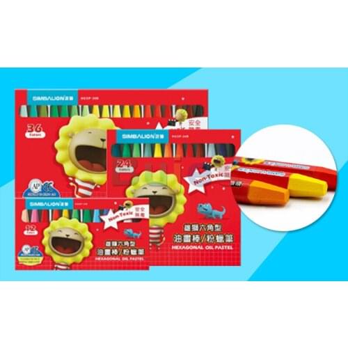 SIMBALION 12 / 18 / 24 / 36color non toxic hexagon oil painting stick for children painting crayon set oil pastel art supplies