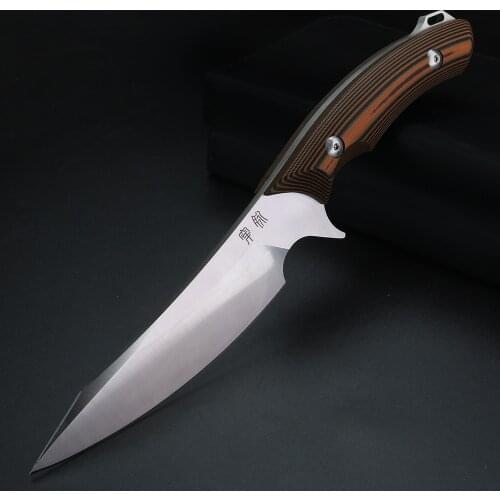 Outdoor D2 Steel Survival Knife Camping Multi Hunting Handmade Knife High hardness Portable Fixed Blade Knife for Sheath