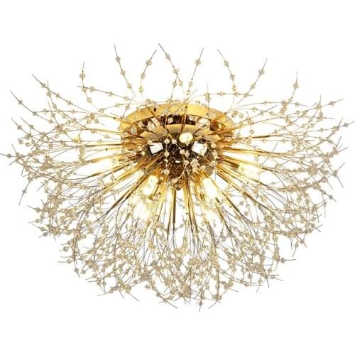 LED Crystal Ceiling Lamp Romantic Creative Dandelion Art Restaurant sStudy Living Room Personality Bedroom Decorative Lighting