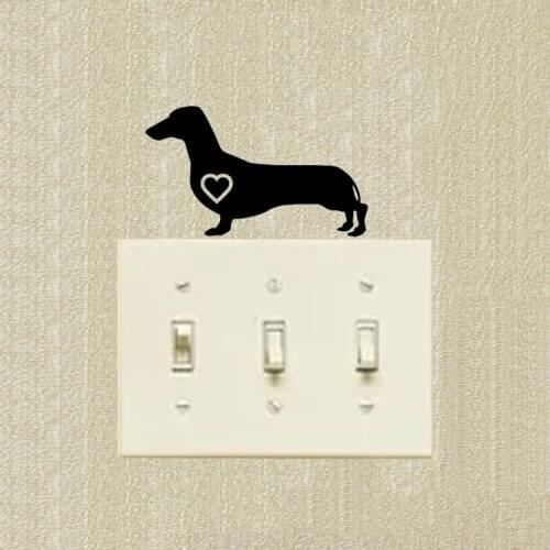 Dachshund Give You My Heart Cartoon Warm Animal Switch Sticker Fashion Decoration Wall Stickers 2SS0580