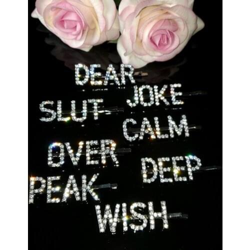 Hair Accessories for Women Fashion Letter Crystal Hairpin Word Hairclips Elegant Headwear Grip pin Barrette Ornament WHOLESALE