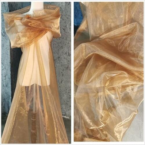 1 Yard Gleam Organza lace fabric Shimmer Laser Shimmer For Draping Wedding Ceremony Party High End Costume Design