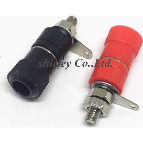 10PCS Terminal Blocks JS-910B JS-919 4mm Amplifier Terminal Connector Binding Post Banana Plug Jack Mount 5pcs Black + 5pcs red
