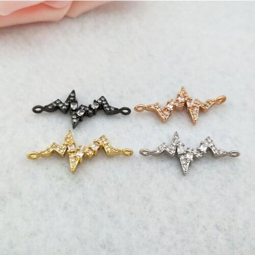 10 Pieces CZ zircon Micro Paved Connector Double Bails Beads Charm,for DIY Bracelets necklace Jewelry Finding CT408