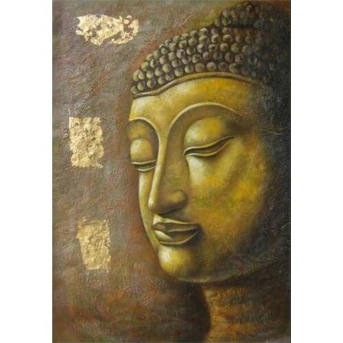 100% hand painted oil painting on canvas buddha oil painting 50x60cm for home decoration