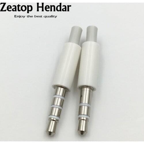 100Pcs Mini 3.5mm Stereo Male Headset Jack 3Pole 4 Pole 3.5 mm Audio Plug Adaptor Connector for Iphone White