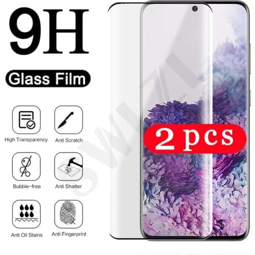 2-1Pcs full glue tempered glass for Samsung Galaxy S7 edge S8 S9 plus S10 lite S10E S20 FE S21 ultra Film phone screen protector