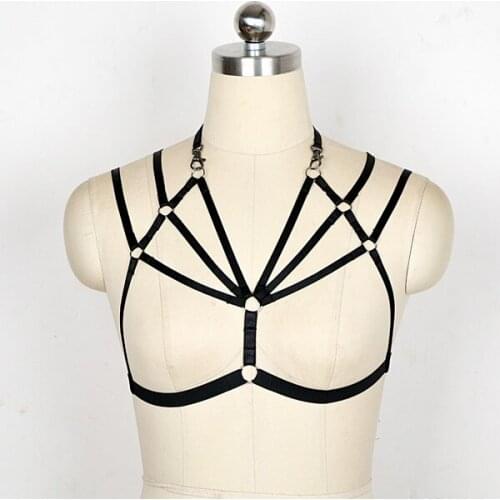 2015 harajuku goth Free Delivery sexy lingerie cinta liga body cage bra bondage harness cage bra Garters harness bra