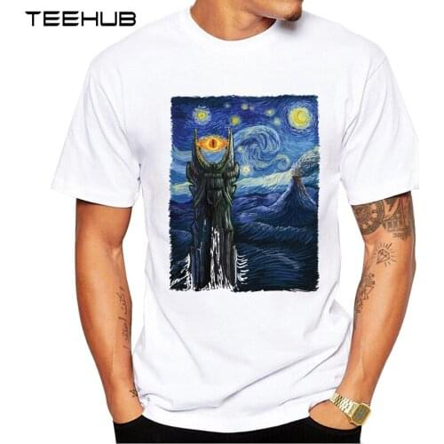 2019 TEEHUB Hot Sales Mens Fashion Sauron Van Gogh Design T-Shirt Cool Tops Hipster Tee