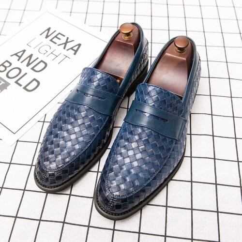 2020 Italian Men Genuine Leather Shoes Casual Brand Slip On Luxury Shoes Men Loafers Moccasins blue Brown black Driving Shoes
