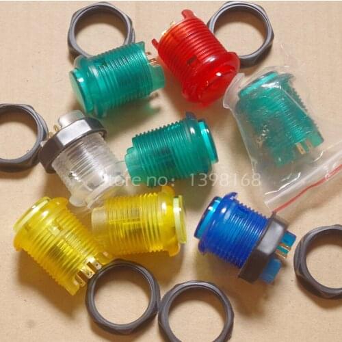 3PCs/Lot 28 mm Light Illuminated LED Arcade Push Buttons with Built-In Microswitch 5V LED Light / 5 colors