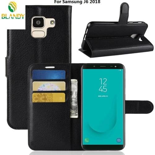 50pcs/lot For Samsung J8 plus 2018 litchi Lychee Wallet Leather TPU Case For Samsung A6 plus J6 J4 2018 J7 Duo