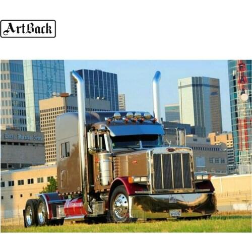 5d diamond painting truck full square & round car city landscape diamond mosaic canvas diamond art sticker