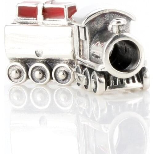 Authentic 925 Sterling Silver Beads New Christmas Train Fashion Beads Fit Original Pandora Bracelet For Women Diy Jewelry